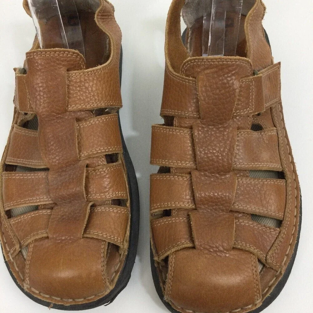 Brown Shoe Co. Mens Mc Farland Leather Strap Sandals Brown Size 11M 24933-7
